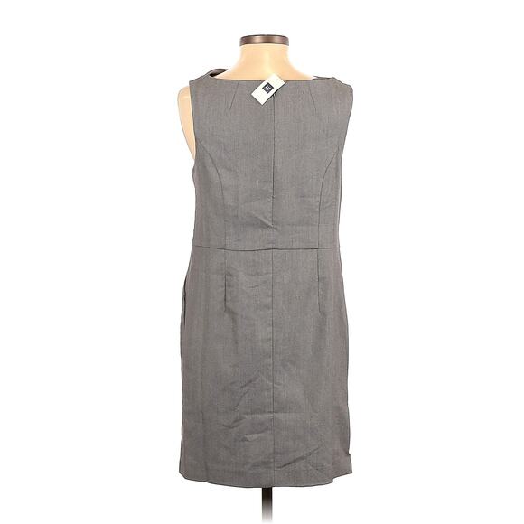 Gap Gray Business Dress Size 2P Petite Cowl Neck Knee Length Career Pockets - Picture 2 of 3